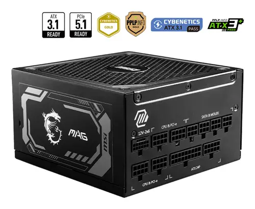 MAG A1250GL PCIE5 unidad de fuente de alimentación 1250 W 24-pin ATX ATX Negro - Imagen 1