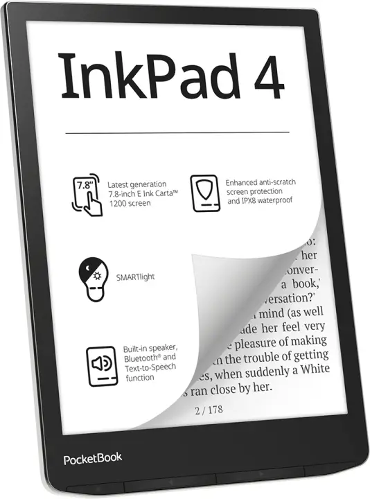 InkPad 4 lectore de e-book Pantalla táctil 32 GB Wifi Negro, Pla..