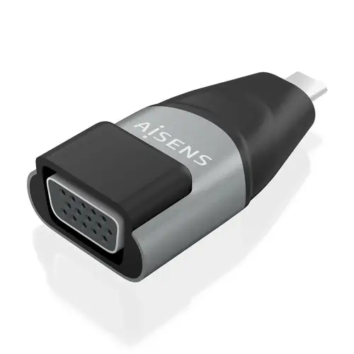 Adaptador Conversor Aluminio USB-C a VGA, USB-C/M-HDB15/H, Gris - Imagen 2