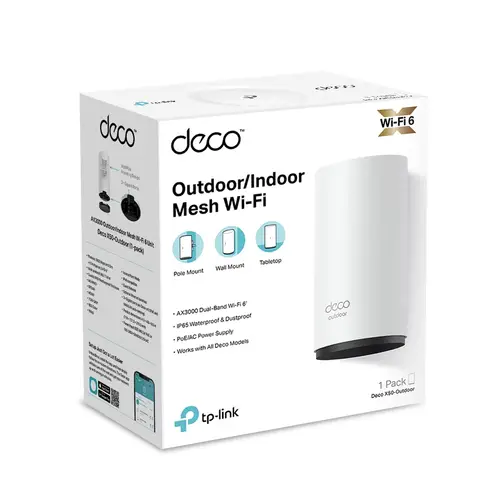 Deco X50-Outdoor Doble banda (2,4 GHz / 5 GHz) Wi-Fi 6 (802.11ax) Blanco 1 Interno - Imagen 3
