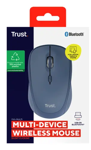 Yvi+ ratón Universal Ambidextro RF Wireless + Bluetooth Óptico 1600 DPI - Imagen 6