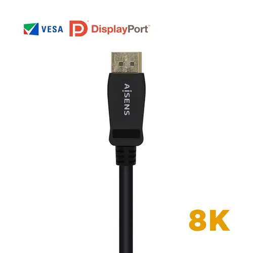 Cable Displayport Certificado V1.4 8k@60hz, DP/M-DP/M, Negro, 1.0m - Imagen 3