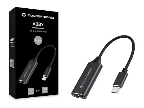 ABBY03B adaptador de cable de vídeo HDMI tipo A (Estándar) USB Tipo C Negro - Imagen 2
