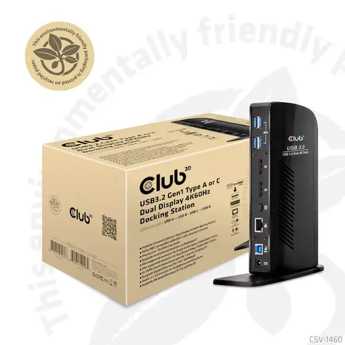 USB3.2 Gen1 Type A or C Dual Display 4K60Hz Docking Station DisplayLink® Certified - Imagen 2