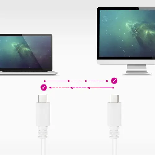 Cable USB 2.0 3A, tipo USB-C/M-USB-C/M, Blanco, 1 m - Imagen 5