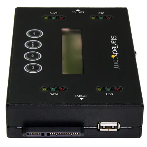 Clonador y Borrador Independiente 1:1 para Memorias USB y Unidades de Disco Duro y SSD SATA - con Pantalla LCD - TAA - Independiente del Sistema Operativo - Imagen 4