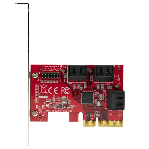 Tarjeta PCIe SATA - Tarjeta Controladora PCI Express de 6 Puertos SATA - 6Gbps - con Bracket de Perfil Bajo - con Conectores SATA Apilados - ASM1166 sin RAID - Imagen 7