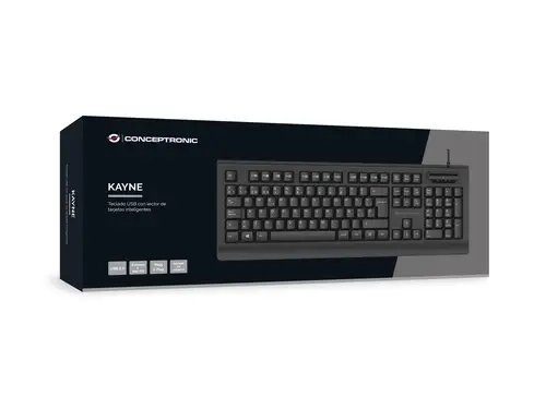 KAYNE01ES teclado Oficina USB QWERTY Español Negro - Imagen 4