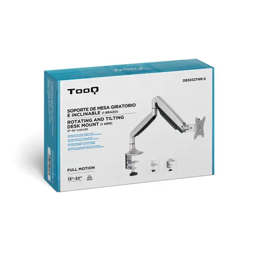 Soporte de Mesa Giratorio e Inclinable para Pantalla (Monitor / TV Plasma / LCD / LED) 13  32, de Un Brazo, Plata - Imagen 10