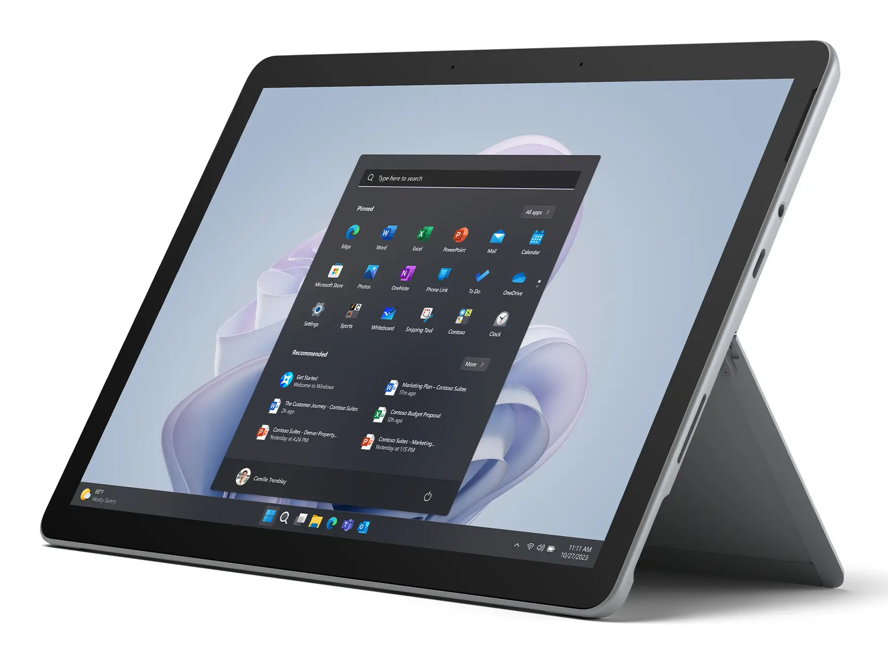Surface Go 4 Intel® N 128 GB 26,7 cm (10.5") 8 GB Wi-Fi 6 (802.11ax) Windows 11 Pro Platino