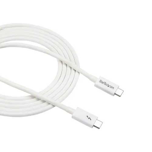 Cable Thunderbolt 3 Pasivo de 2m - 20Gbps - PD 100W - Vídeo 4K - Cable Thunderbolt - Certificado Thunderbolt - Compatible con USB4 / Modo Alt DP - Thunderbolt 4 - USB 3.2 - USB-C - Blanco - Imagen 5