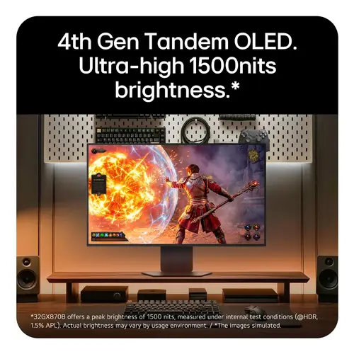 32GX870B-B.AEU pantalla para PC 81,3 cm (32") 3840 x 2160 Pixeles 4K Ultra HD OLED Negro - Imagen 5