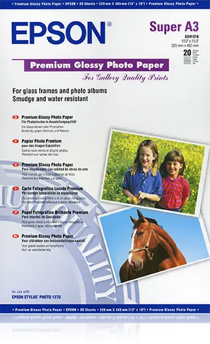 Premium Glossy Photo Paper, DIN A3+, 250 g/m², 20 hojas - Imagen 1