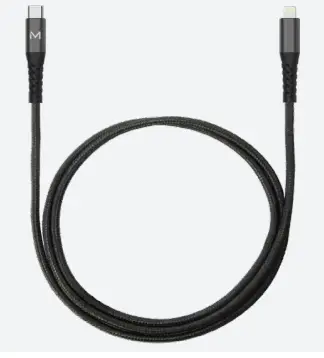 001343 cable de conector Lightning 1 m Negro