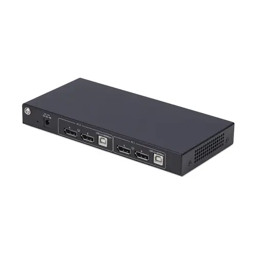 Switch KVM DisplayPort de 2 Puertos y 2 Pantallas - Conmutador KVM con Hub USB de 4 Puertos - con Matriz de Vídeo Dual View - 4K60Hz - Conmutado por Teclas de Acceso Rápido - DP 1.2 - TAA - Imagen 2