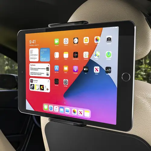 Soporte Coche Ajustable (1 Pivote) Para Reposacabezas Para Telefono / Tablet, Negro - Imagen 5