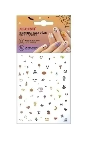ALPINO PEGATINAS PARA UÑAS 1 LÁMINA SURTIDA DISEÑOS DIVERTIDOS HALLOWEEN