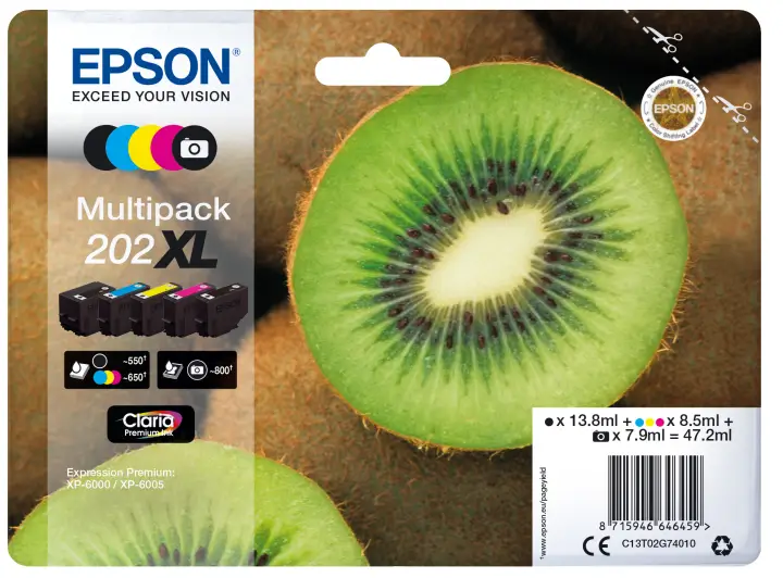Kiwi Multipack 5-colours 202XL Claria Premium Ink