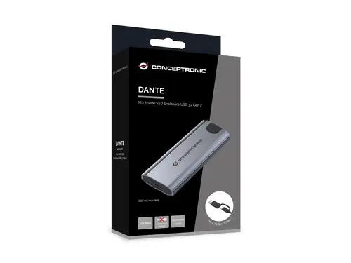 DANTE05G caja para disco duro externo Caja externa para unidad de estado sólido (SSD) Gris M.2 - Imagen 6