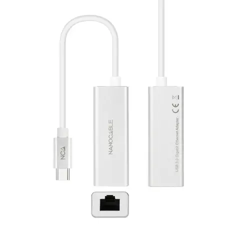 Conversor USB-C A Ethernet Gigabit 10/100/1000 Mbps. 15cm - Imagen 2