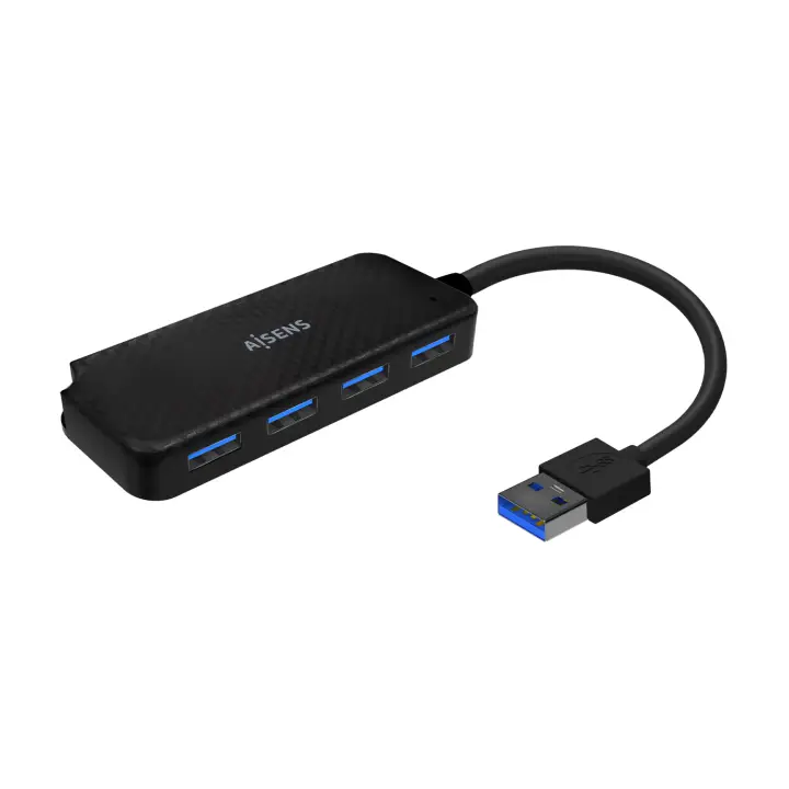 Hub USB 3.0, Tipo A/M-4x Tipo A/H, Negro, 15cm