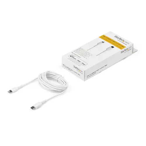 Cable Resistente USB-C a Lightning de 2 m Blanco - Cable de Sincronización y Carga USB Tipo C a Lightning con Fibra de Aramida Resistente - Certificado MFi de Apple - para iPad/iPhone 12 - Imagen 5
