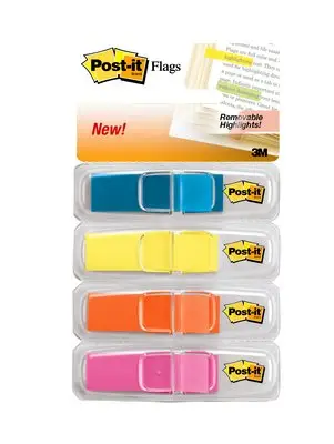 Highlighting Flags, Bright Colors, 1/2 in Wide, 35/Disp, 4 Disp/P..