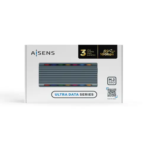 Caja Externa M.2 RGB Gaming ASM2-RGB011GR SATA/NVMe A USB3.1 Gen2, Gris - Imagen 6