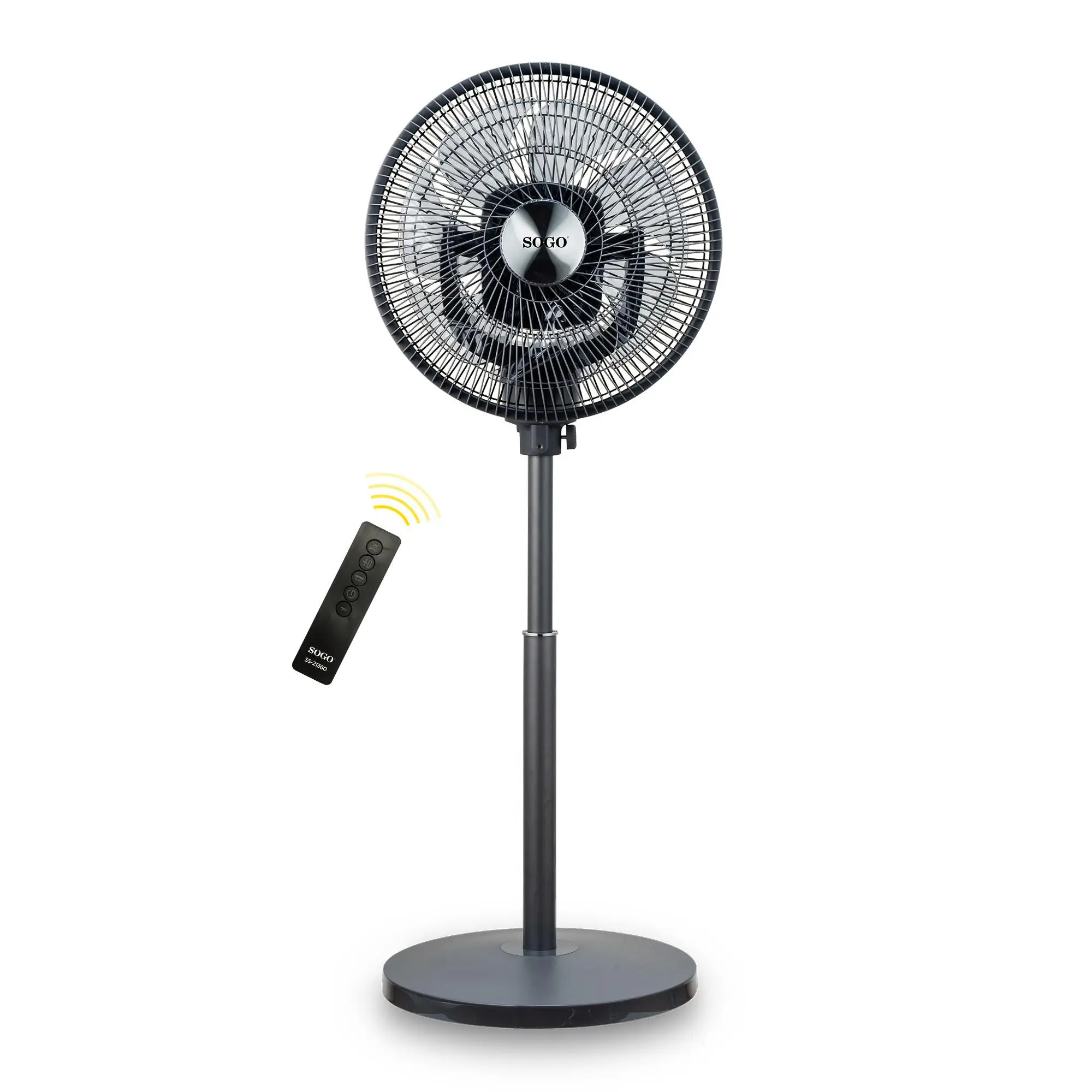 Ventilador Negro Base 360º Rdo. 16? 65w