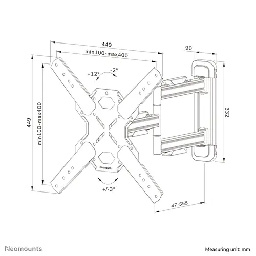 WL40S-850BL14 Soporte de pared para TV 32-65" - movimiento completo - instalación rápida - Imagen 20