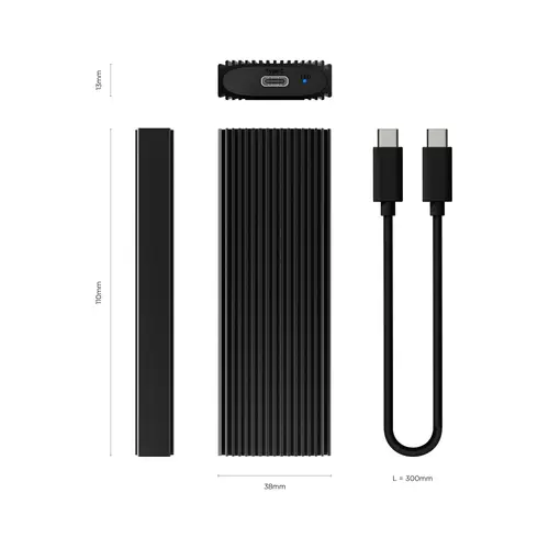 Caja Externa M.2 (NGFF) ASM2-022B NVMe A USB3.2 Gen2, Negra - Imagen 3