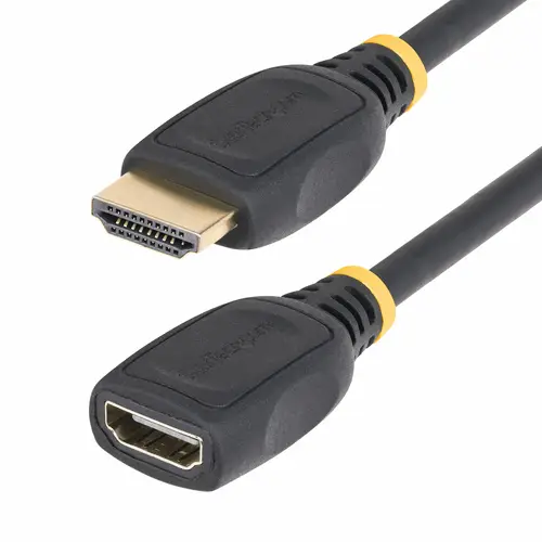 Cable HDMI 2.0 de Extensión Alargador de 18in (0,5m) - Cable HDMI de Alta Velocidad Ahorrador de Puertos - 4K 60Hz - Cable Extensor HDMI Macho a Hembra - Imagen 1