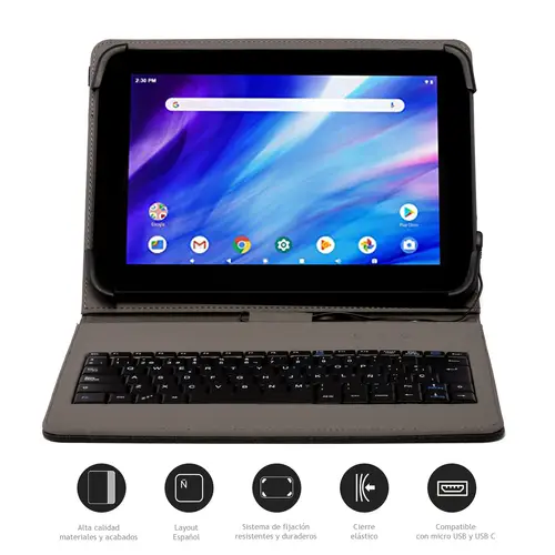 FUNDA TECLADO USB DE 9,7" A 10.5" NEGRA - Imagen 4
