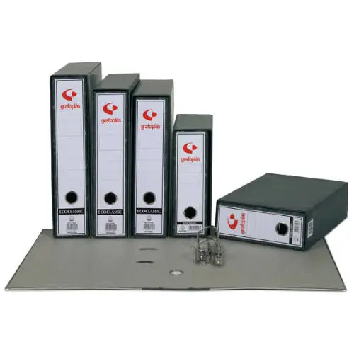 ARCHIVADOR JASPEADO NEGRO 1/4 NATURAL LOMO ANCHO 215X235X75 GRAFO..