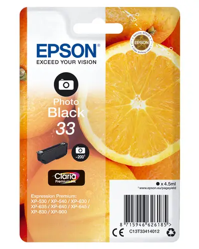 Oranges Singlepack Photo Black 33 Claria Premium Ink - Imagen 1
