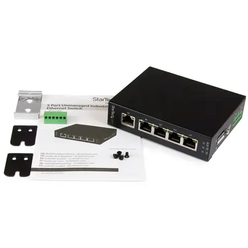 Switch Conmutador Industrial Ethernet Gigabit No Gestionado de 5 Puertos RJ45 de Montaje en Pared o Carril DIN - Imagen 4