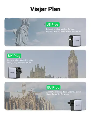 65W Nexode GaN Auriculares, Teléfono móvil, Portátil, Reloj inteligente, Tableta Gris USB Carga rápida Interior - Imagen 8