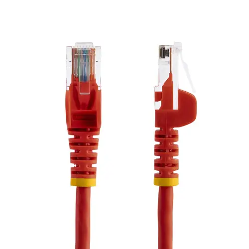 Cable de Red de 0,5m Rojo Cat5e Ethernet RJ45 sin Enganches - Imagen 2