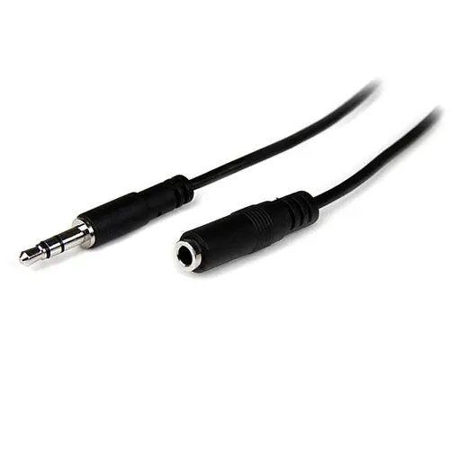 Cable de 2m de Extensión Alargador de Auriculares Mini-Jack 3,5mm Estéreo Macho a Hembra - Delgado - Imagen 1