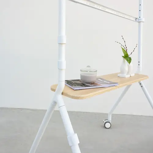 iLOVE Soporte de Suelo con Ruedas para Pantalla 49"-80", Blanco y Haya - Imagen 7