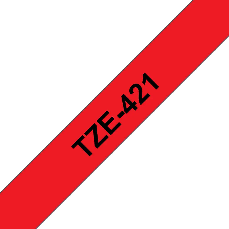 TZE-421 cinta para impresora de etiquetas Negro sobre rojo