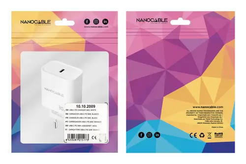 Cargador USB-C PD 30W, Blanco - Imagen 3