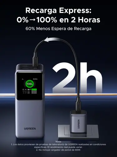 20000mAh 130W Fast Charging Powerbank Litio Gris - Imagen 20