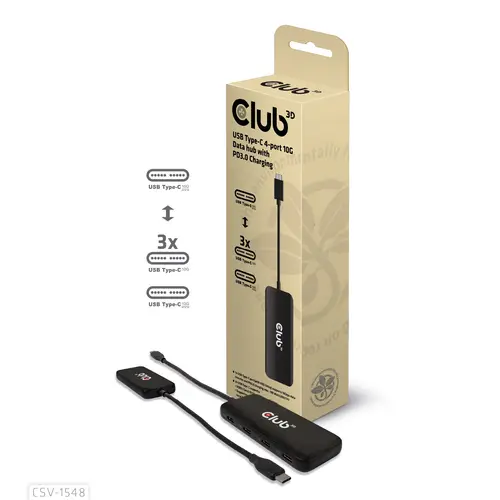 CSV-1548 hub de interfaz USB 3.2 Gen 1 (3.1 Gen 1) Type-C Negro - Imagen 1