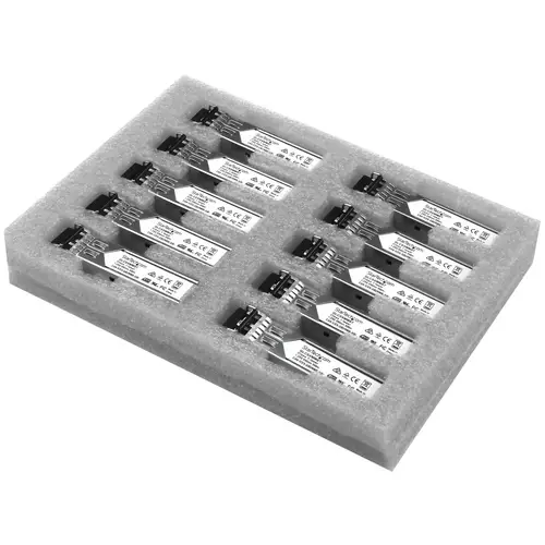 Paquete de 10 Módulos SFP Compatibles con Cisco GLC-SX-MM - 1000BASE-SX - Multimodo 1GbE - SFP Ethernet Gigabit 1Gb - LC - 550m - 850nm - Cisco IE3200, IE3300, ME1200 DDM - Imagen 1