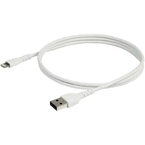Cable Resistente USB-A a Lightning de 1 m Blanco - Cable de Alimentación y Sincronización USB Tipo A a Lightning con Fibra de Aramida Robusta - Con Certificación MFi de Apple - iPad/iPhone 12 - Imagen 2