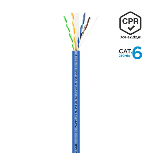 Cable de Red RJ45 LSZH CPR Dca CAT.6 UTP AWG24, Azul, 100 m - Imagen 2