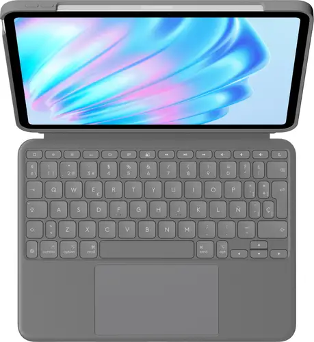 Combo Touch, iPad Air 11 in (M2), iPad Air (4.ª y 5.ª Gen. - 2020, 2022), Funda con Teclado - Teclado retroiluminado extraíble con Soporte abatible, Disposición QWERTY Español - Gris - Imagen 9