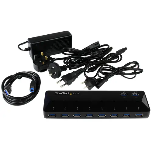 Concentrador USB 3.0 (5Gbps) de 10 Puertos - Ladrón con Puertos de Carga y Sincronización - Hub con 2 Puertos de 1,5A - Imagen 4