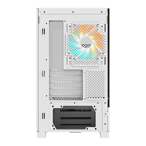 C201 PANORAMIC ICE Caja para PC  Torre media, m-ATX, compatible con radiador de 360 mm, 3 ventiladores preinstalados, USB 3.0, compatible con RGB Fusion - Imagen 5